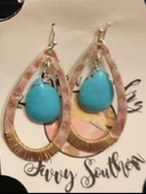 Turquoise Teardrop Earrings - Womens Jewelry
